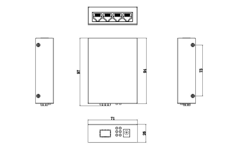 8101G-DIN Kích thước sản phẩm (mm)