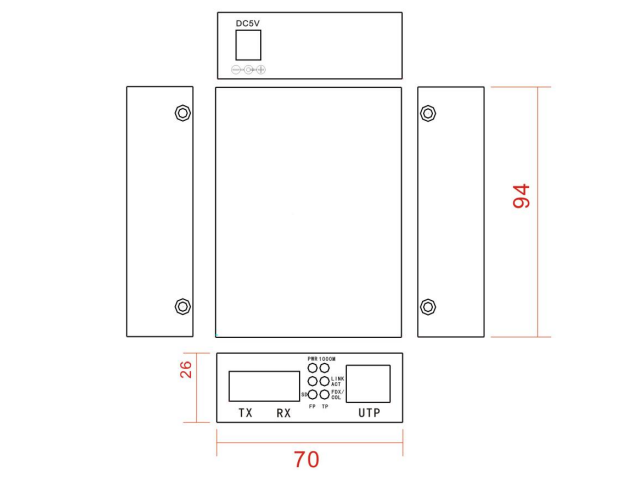 8110G-DIN Kích thước sản phẩm (mm)