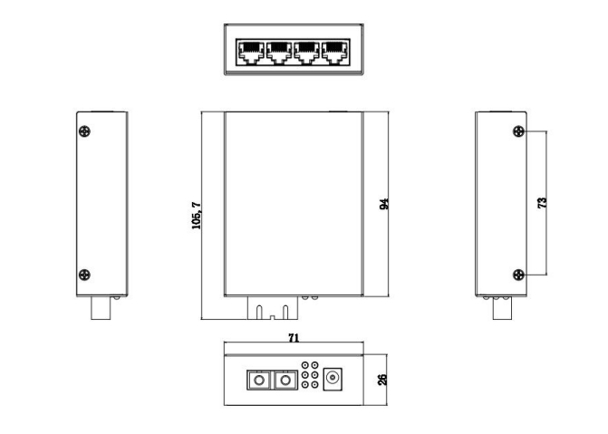 8111G-DIN Kích thước sản phẩm (mm)