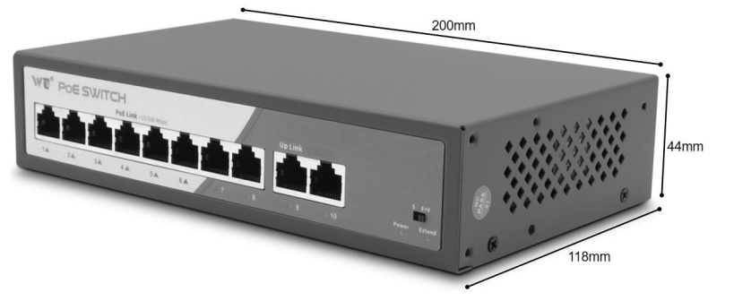 CM2510-10T-8POE Product Dimensions (mm)