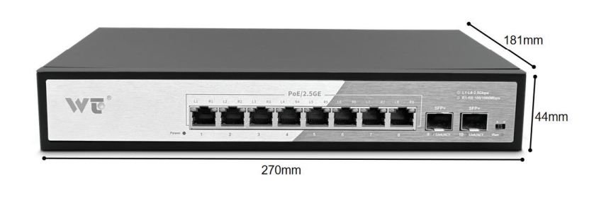CM2510-2WF8GT-8POE Kích thước sản phẩm (mm)