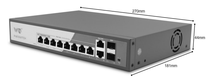 CM2512-2GF10GT-8POE Product Dimensions (mm)