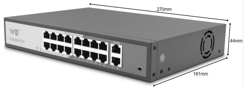 CM2518-18GT-16POE Product Dimensions (mm)