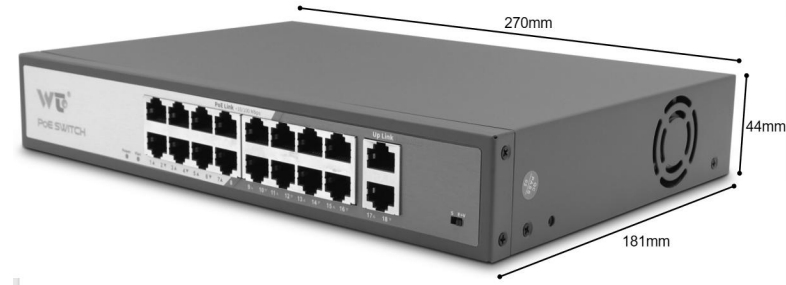 CM2518-2GT16T-16POE Kích thước sản phẩm (mm)