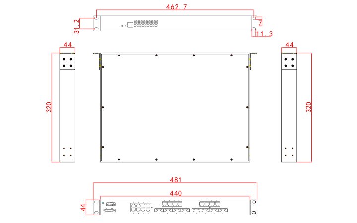 CM6024-8F16T Kích thước sản phẩm (mm)