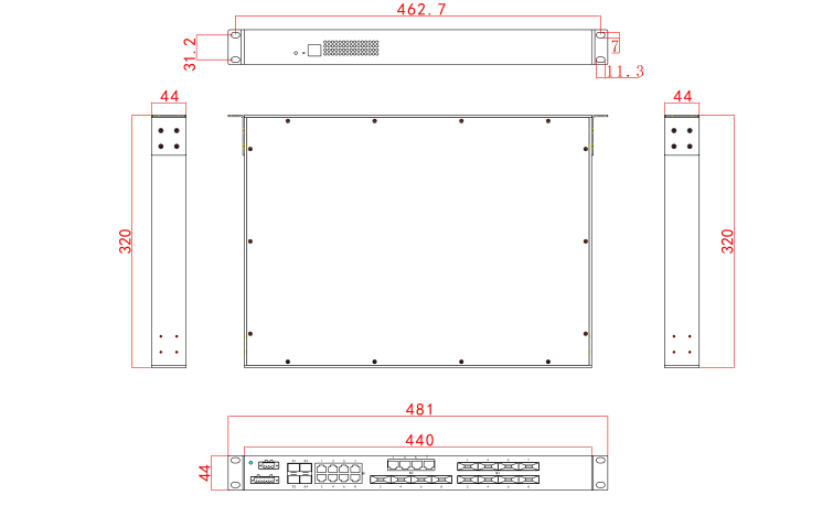 CM6028-4GF12F12T Product Dimensions (mm)