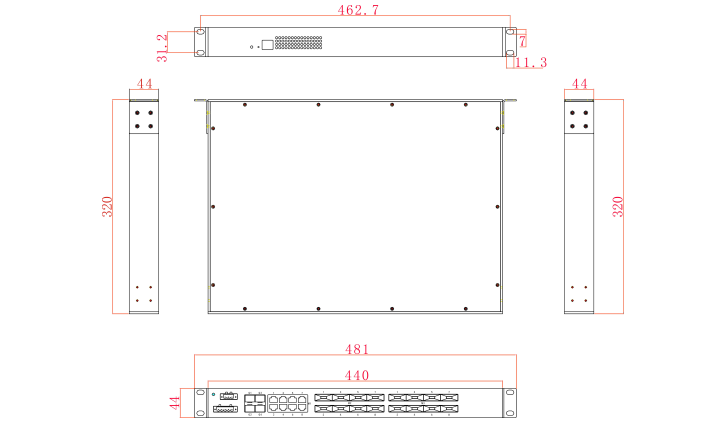 CM6028-4GF16F8T Product Dimensions (mm)