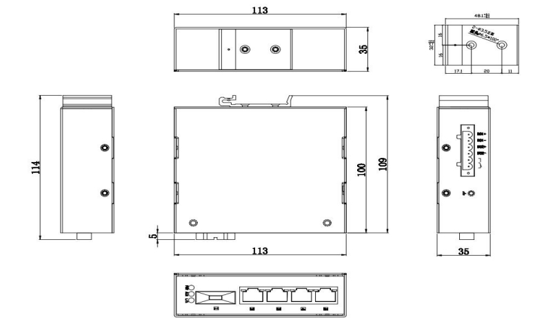 RS205L-1F4T Kích thước sản phẩm (mm)