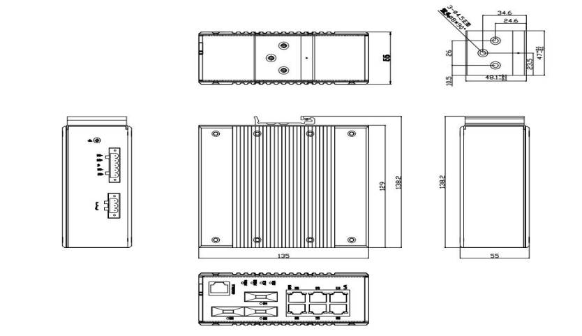 RS609-3F6T Kích thước sản phẩm (mm)