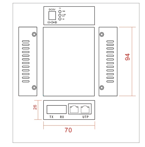 YT-8112SA-20 Product Dimensions (mm)
