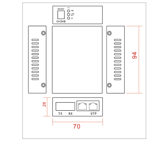 YT-8112SB-20B Product Dimensions (mm)